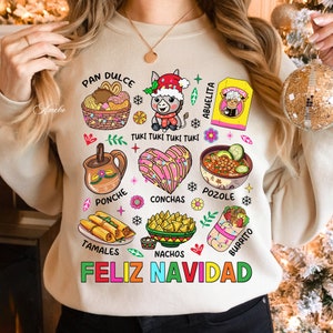 Mexikanisches Feliz Navidad Png, Weihnachten Tis The Season Shirt, Mexikanisches Weihnachtshemd, Tamale Pan Dulce Rosa Weihnachten, Mi Esel Spanisches Hemd