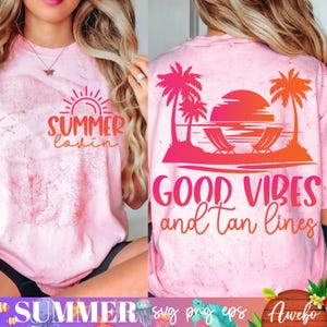 21 Retro Summer Svg Png Eps Bundle for front and Back Shirt Design