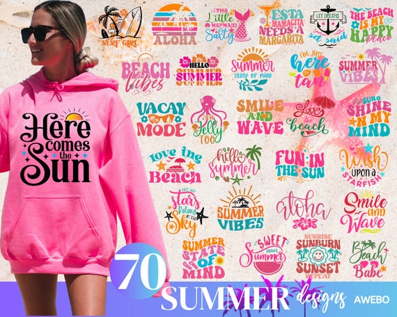 70 Retro Summer Svg Png Bundle, Trendy Summer Shirts svg, Summer Beach Vibes Svg, Ocean svg, Vacation Svg, Hello Summer Season svg