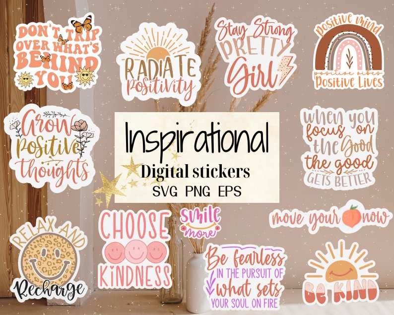 Boho Aesthetic Inspirational Stickers Motivational Quote - Temu