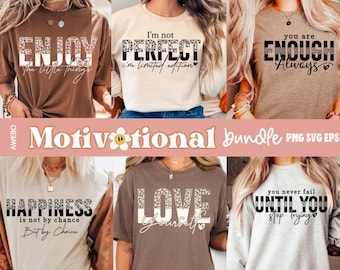 Paquete de 22 SVGs y PNG inspiradores de leopardo bohemio / Citas de afirmaciones diarias positivas / SVG de amabilidad / SVG motivacional bohemio / SVG de camiseta