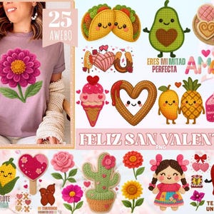 Mexicaans Valentijnsgaren png-bundel, Latina Valentijn png, Pan Dulce png, Spaanse liefdescitaten png, taco's png, churros png, Pan Dulce png, roos