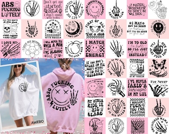 21 Sarcasm Front and Back Shirt Svg Bundle, Funny quotes Clipart svg, Retro Sarcastic Svg, Sarcastic Sayings Svg, Adult Humor Svg, Png File