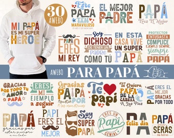 Frases para el Dia del Papá Svg Png Bundle / Spanish SVG Bundle / Gracias Papá Svg / Mexican Father Gift svg / Papa te Quiero Svg / Shirt pn