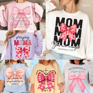 Christian Mama Png Bundle, Coquette Mama Png, Inspirational Mama Png, Praying Mama Png, Bible Verse Png, Cross Png, Scripture Png, Tee Png