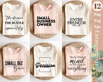 12 Entrepreneur Svg Png Bundle for Small Business Owners, CEO Svg file Cricut, Boho Motivational quotes, Entrepreneurship Digital Designs