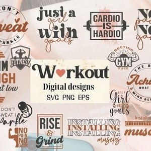 Pakiet SVG ćwiczeń | Pakiet SVG siłowni | Motywacyjny SVG | Fitness SVG | Pozytywny cytat SVG | Kubek do kawy SVG | Koszulka treningowa SVG | Ćwiczenia SVG