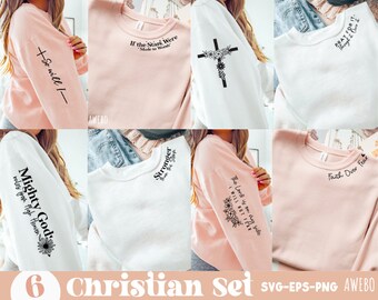 Boho Christian SVG PNG bundle | Religious svg bundle l Sleeve Sweatshirt Svg Bundle | Bible Verse svg | Psalm vg | Neck Shirt Svg | God Svg