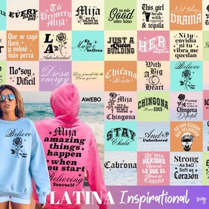 Latina Chingona SVG PNG Bundle, Latina Power Svg, Front and Back t-shirt Design Svg, Cabrona Svg, Empowering Quotes Svg for Latina Chicana