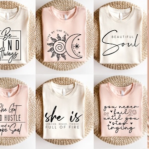 Bundle Png Svg inspirant bohème | Affirmations positives Svg | gentillesse Svg | Svg bousculade | Svg d'entrepreneur | Chemise femme autonomisée svg