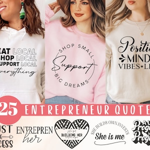 Paquete de 25 SVG de emprendedor bohemio, SVG de emprendimiento, SVG de CEO, SVG de mentalidad emprendedora, SVG de propietario de pequeña empresa, SVG de camiseta motivacional