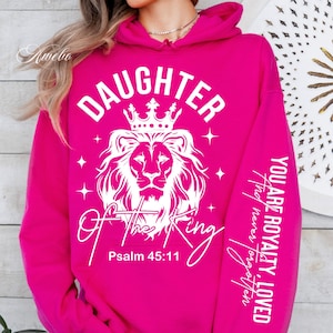 Fille du roi SVG PNG, Boho Christian citation Svg, Psaume Svg, Svg des écritures, religieux manches chemise Design Png, Png foi, motivation