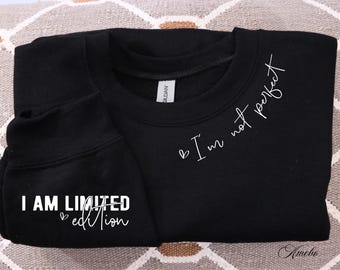 Im not perfect Im limited Svg | Boho Motivational SVG | Self Love svg l Inspirational Sleeve Sweatshirt Design Svg | Neck Shirt design Svg
