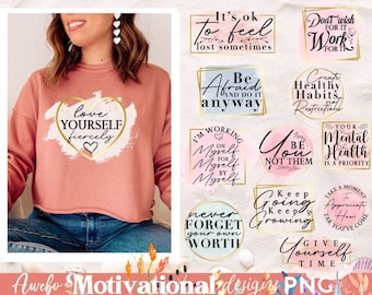 12 Watercolor Motivational Quotes Png Bundle | Encouraging Quotes Png | Kindness Png | Inspirational Clipart Png | Positive Affirmations Png