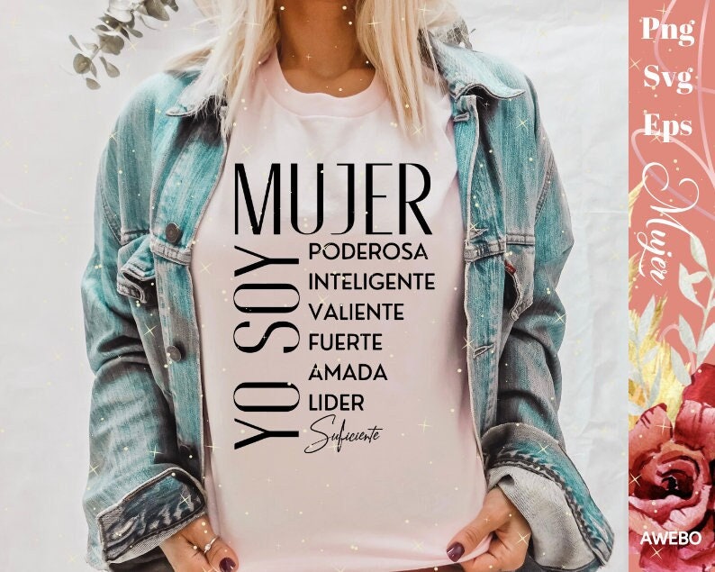 Latina svg | Mujer Valiente Poderosa svg | Empowered Latina Woman | Spanish svg | Mexican svg | Latina png | Yo soy Mujer Fuerte | Shirt svg image 4