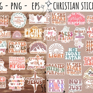 Printable Christian Stickers - Vol 1 Graphic by stacysdigitaldesigns