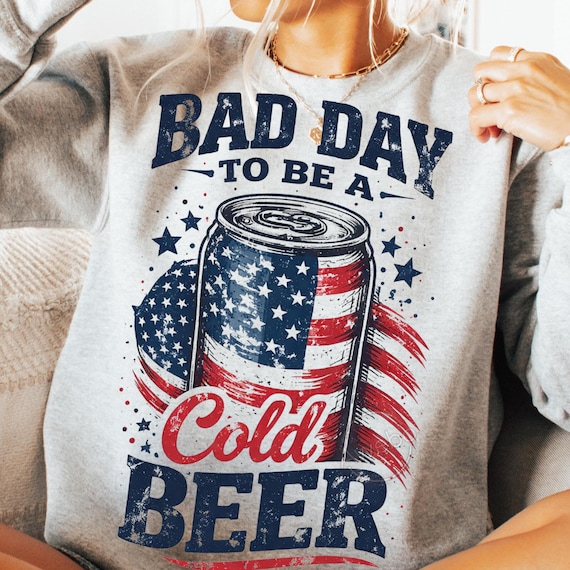 Bad Day To Be A Cold Beer PNG, Funny Dad Shirt Design, Patriotic 4th of July Graphic, USA Beer Lover Design, Summer BBQ Dad Png