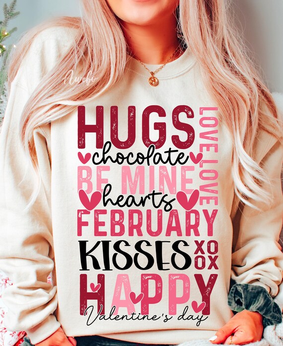 Happy Valentines Day XoXo Png, Valentine Shirt Png, Be Mine Heart Png, Love February Kisses Png, Love Day Png, Sublimation Valentine Png