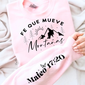 Fe que Mueve Montañas SVG PNG, Frase Biblica Svg, écriture Svg, chemise religieuse espagnole manches Design Png, Dios Svg, Fe svg, Mateo 17:20 sv