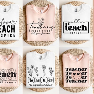 Boho Teacher Svg Png Bundle, Teacher Teach Inspire Love Svg, Coffee Teach Repeat Svg, Small Town Teacher Svg, Teachers Plant Seeds Svg Png