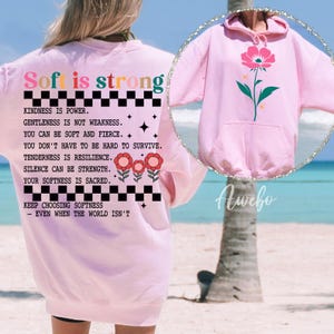 Morbido è forte SVG PNG, Amore per se stessi Boho SVG, Affermazioni positive quotidiane SVG, Maglietta fronte e retro, Salute mentale SVG, Gentilezza SVG