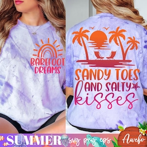 Summer Sandy Toes Salty Svg Png, Trendy Summer svg, Front and Back Svg, Summer Beach Vibes Svg, Ocean svg, Vacation Svg, Summer Season svg