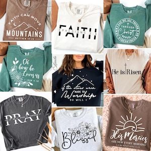 Boho Christian SVG PNG-bundel | Religieuze svg-bundel l Faith Quotes SVG | Bijbelvers shirt svg | Psalm Svg | Jezus-svg | Schrift-svg