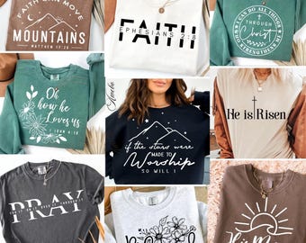 Boho Christian SVG PNG bundle | Religious svg bundle l Faith Quotes SVG | Bible Verse Shirt svg | Psalm Svg | Jesus Svg | Scripture Svg