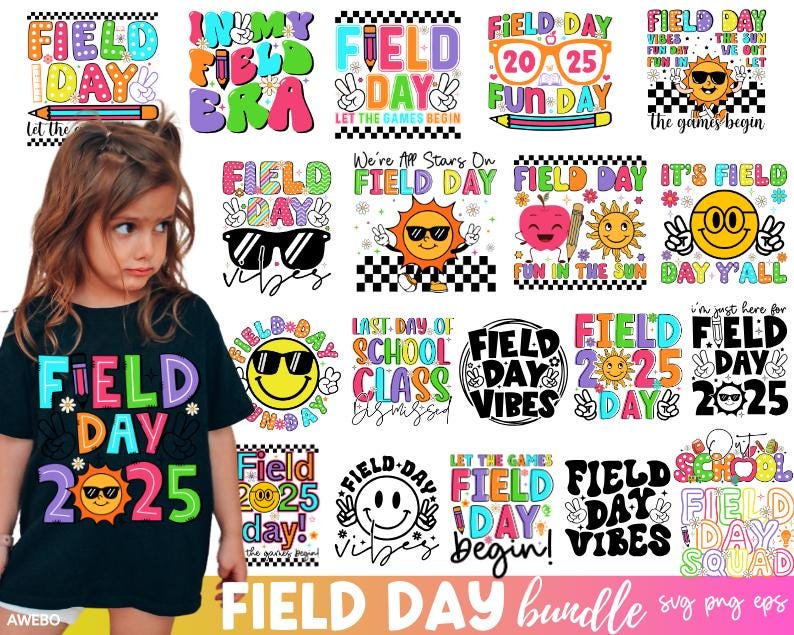 30 Field Day 2025 SVG PNG-bundel | Leuk schoolshirt Svg | Zomerleraar sublimatie png | Laatste dagen School Svg | Velddagschool Svg