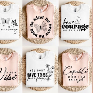 Boho Inspirational Svg Png Bundle, Afirmações Positivas Svg, Gentileza Svg, Sempre você é digno o suficiente Svg, Citações Florais svg