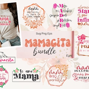 Bellas frases para el Día de las Madres Svg PNG Bundle / Spanish SVG Bundle / Mexican Mom Gift Svg / Latina Mom Svg / Mami T-shirt Svg png