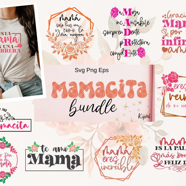 Bellas Frases para el Dia de las Madres Svg Png Bundle / Spanish SVG Bundle / Mexican Mom Gift svg / Latina Mom Svg / Mami T-shirt svg png