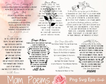 Mom Poems Svg Png Bundle, Dear Mom Thank you Svg, Mama Poems Svg, Love Mama Poem Svg, Trendy Mom svg, Sublimation Design Svg, Mom Life Svg