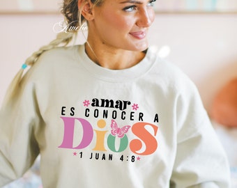 Amar es Conocer a Dios Svg, Spanish Religious Svg Spanish svg, Frases biblicas svg, Frases cristianas svg, Dios Svg, Latina Religious svg