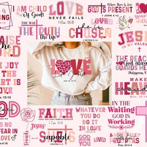 Elegantes christliches Valentine-Svg-Png-Bundle, Bibel-Vers-Svg, Schrift-Svg, Boho Christians-Svg, Gott Jesus-Svg, Psalm-Svg, Liebe Glaube-Svg-Png
