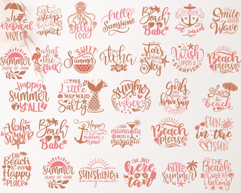 Colorful Summer Bundle Svg, Png and Eps Format