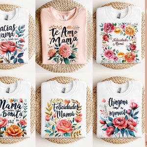 10 Bellas Frases para el Dia de las Madres Png Bundle | Spanish Png Bundle | Mexican Mom Gift PNG | Frases Florales Mama latina png