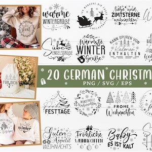 Frohe Weihnachten Plotter File SVG, PNG, Weihnachten Svg Bundle, Paquete svg de Navidad alemán, Weihnach-T-Shirt Svg, Weihnachsbecher Svg