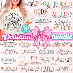 50 Boho Christian SVG PNG Bundle, Elegant Religiöses svg, Bibel Vers svg, Jesus svg, Gott svg, Glaube svg, buntes christliches svg, gesegnetes svg