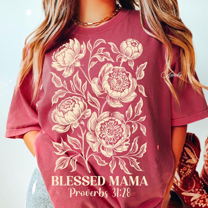11 Christian Mama PNG Bundle, Vintage Floral Faith Design, Retro Flower Scripture Graphic, Inspirational Mom Quote PNG image 6