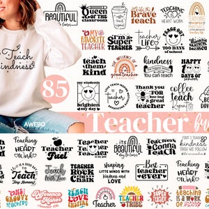 85 Retro Teacher Svg Png Bundle, Boho Teacher Svg, School Svg Bundle, Blessed Teacher Svg, Back to School Svg, Best Teacher Ever Inspire Svg