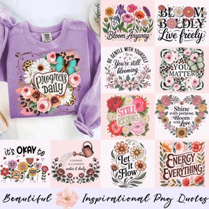 Boho Inspirierendes Png-Bundle, Florale Motivationszitate Png, Selbstliebe Png, Positive Affirmation Png, du bist immer wichtig Png, Güte Png