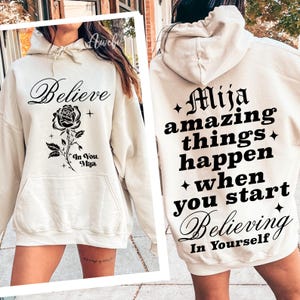 Glauben Sie an Sie Mija SVG PNG | Chicana Schmuck | Latein Power geschnitten Datei | Spanglish svg | Mexikanischer Tee svg | Vorder- und Rückseite T-Shirt geschnitten | Spanische svg