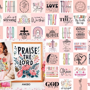 40 Boho Christian SVG PNG Bundle, religiöses Design, Bibel-Vers-Svg, Jesus-Svg, Gott-Svg, Glaube-Svg, Gesegnetes-Svg, Beten-Svg, Kreuz-Svg, Png-Datei
