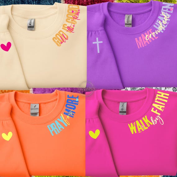 Christian Neck Quotes PNG bundle, Colorful Bible Verse Png, God Jesus Png, Religious Encouraging Quotes Shirt Png, Cross Png, Faith Png