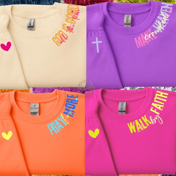 Christian Neck Quotes PNG bundle, Colorful Bible Verse Png, God Jesus Png, Religious Encouraging Quotes Shirt Png, Cross Png, Faith Png