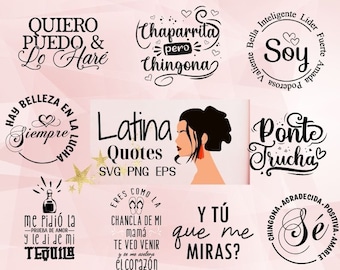 12 Latina SVG Design Bundle, Chingona svg, Reyna svg, Latina Png, Poderosa svg, DTG Printing, Sublimation Png File, Latina Shirt svg