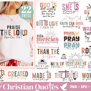 Boho Christian Svg Png Bundle, Bible Verse svg, Scripture svg, Sleeve Shirt Design Svg, God Jesus Svg, Psalm Svg, Love Faith Svg Png File