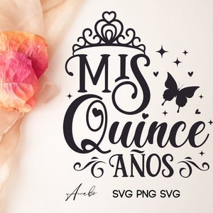 Mis Quitte Años svg png | Latein svg | Spanische Zitate svg | Mis xv años svg | Kaffeetasse svg png | Sublimationsdesign | Monogramm T-Shirt svg