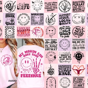 22 Sarcasm Front and Back Shirt Svg Bundle, Funny quotes Clipart svg, Retro Sarcastic Svg, Sarcastic Sayings Svg, Adult Humor Svg, Png File